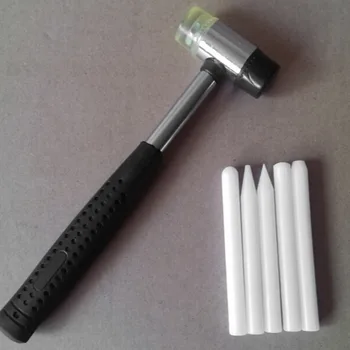 Værktøj sæt Tryk på Ned 5heads - Paintless Dent Removal Knockdown tool kits - hvid nylon pen - for auto body panel reparation kits