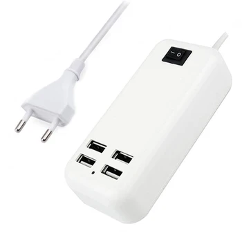 EU/US/UK stik 5V3A 4 Ports USB-Oplader AC-strømadapter 1,5 M lange kabel-ON/OFF-Kontakten rejse hjem Enhed Til iPhone, iPad