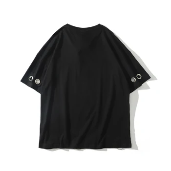 Fashion Brand kortærmet T-shirt til Sommeren 2020 Mænd Kvinder Metal Hullet T-Shirts Hip Hop Tee Toppe Harajuku Hip Hop Streetwear Mandlige T-Shirts