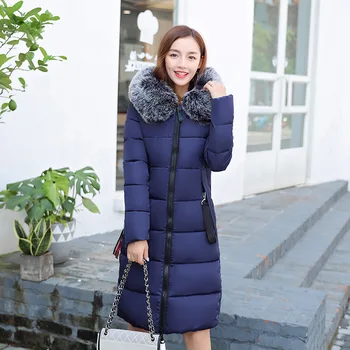 Jvzkass 2019 nye Plus size bomuld, pels kvindelige vinter frakke plus gødning på at øge den lange afsnit løs pels, tyk M-5XL Z27
