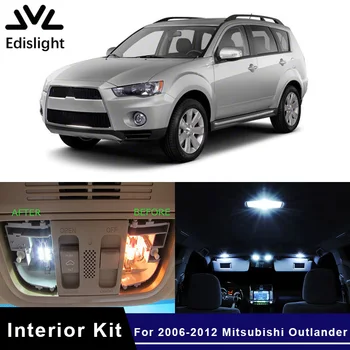 Edislight 11Pcs Hvid LED-Lampe Bil Pærer Interior Package Kit Til 2006-2012 Mitsubishi Outlander Kort Dome Plade handskerum Lys