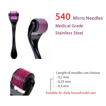 540 MicroNeedle Dearma Roller 0,2 mm 0,25 mm 0,30 mm Rustfrit Stål, Dermaroller Mircro Nål Til Ansigt, Forbedre Hudens Tekstur