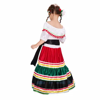 Eraspooky Traditionelle Folkemusik Mexicanske Kjole Kvinder, Piger Halloween Kostume Til Børn Mexico Carnival Part Familie Dans Fancy Kjole