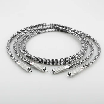 2020 Audiocrast A126 par hifi phono-jack kabel af Høj Kvalitet OFC rhodineret Carbon fiber 2RCA to2 RCA-lydkabel Linje Wire
