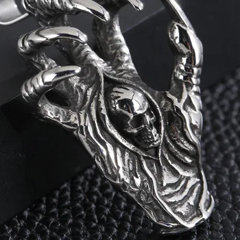 Titanium Stål Dominerende Devil ' s Side Rustfrit Stål Dragon Claw Dødningehoved Vedhæng Smykker