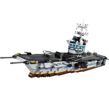 Byggesten militære serie hangarskib krigsskib samlet byggesten model boy toy
