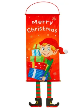 Kreativ Jul Hængende Tøj Flag Elk Santa Claus, Sne Mand, Ring Klud Væggen, Døren Dekorationer Vedhæng Jule Gave