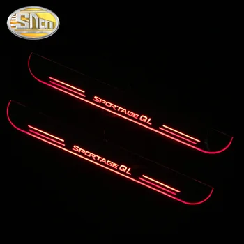SNCN 4STK Bil LED Dør Karmen For Kia Sportage QL 2017 2018 2019 Ultra-tynd Acryl Dynamisk LED Velkommen Lys Scuff Plate Pedal