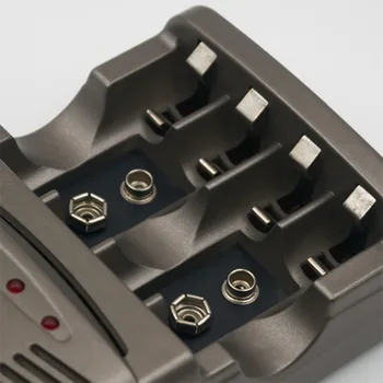 SOONHUA ABS PC Hurtig Oplader Med LED 4 Slots Smart Intelligent batterilader Til AA, AAA, 9V NiCd NiMh Genopladelige Batterier