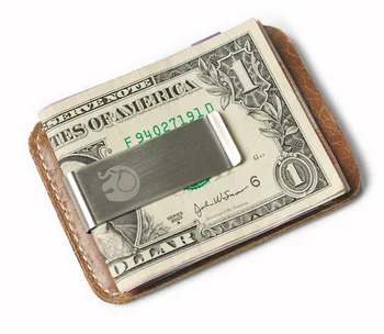 Ægte Læder kortholder Tegnebog med Penge i Klemme Super Slim Læder Taske Tegnebøger Mænd Kreditkort Sag