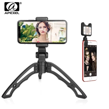 APEXEL Bærbare Strække Håndholdte Kamera Stativ Stativ Med Selfie Udfylde Led Lys Bluetooth Til Kameraet, Og Næsten ALLE Smartphone