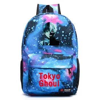 Lysende Tokyo Ghoul Hvide Hår Kaneki Ken Rygsæk skoletasker til unge, Bagpack Skoletaske rejsetasker Mochila Feminina