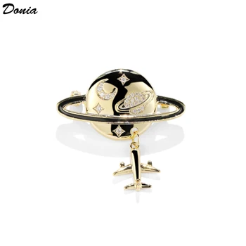 Donia Smykker Mode søde planet broche kobber indlagt AAA zircon corsage fornemme kvinders fly cardigan pin spænde tilbehør.