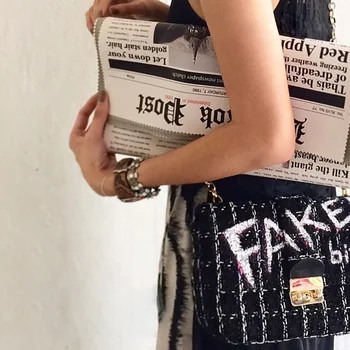 Aviser modellering unikke mode personlighed brev kuvert taske casual kobling pung aften poser med tøj gratis fragt