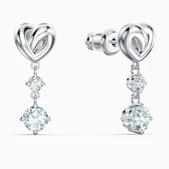 SWA Mode Smykker Ny Piercede Øreringe Udskåret Hjerte Crystal Øreringe ，stilfulde og elegante design, der passer til alle lejligheder
