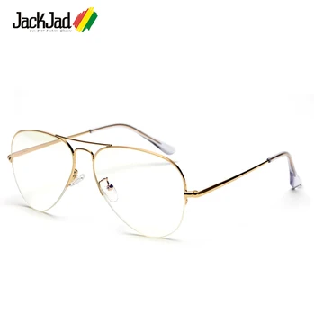 JackJad Vintage Halv Frame Luftfart Metal 6589 Style Almindelig Briller Fashion Brand Design Briller Frame Briller Oculos De Grau