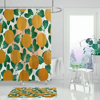 Boligmontering tropisk frugt udskrivning badeforhæng enkle og elegante gardiner til badeværelse vandtæt polyester stof vis