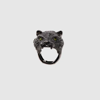 Amorita boutique-Smuk sort løvehoved ring