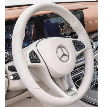 DIY-Sy-om Hvid PU Læder & Hvid Tråd Rattet Dækning Passer Til Mercedes Benz GLA 200