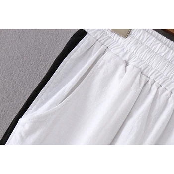 Plus Size Hvid Sort Kvinder Slank Kausale Sports Bukser Lange Afslappede Bukser