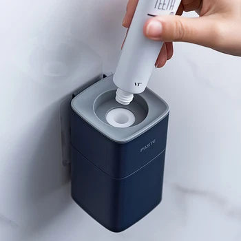 Automatisk Tandpasta Dispenser vægbeslag Stå støvtæt Tandpasta Squeezer Tand pasta Arrangør Badeværelse Tilbehør Sæt