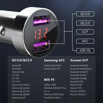 LINGCHEN 36W Hurtig Opladning 4.0 3.0 USB Bil Oplader Til Xiaomi Huawei Supercharge SCP QC4.0 QC3.0 Fast PD USB-C Bil oplader