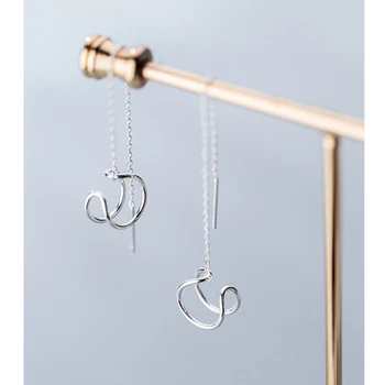 925 Sterling Sølv Øre Clips Øreringe til Kvinder U-Form Piercing Lang Kæde Kvast Ear Cuff Ørering Øre line Mode Smykker