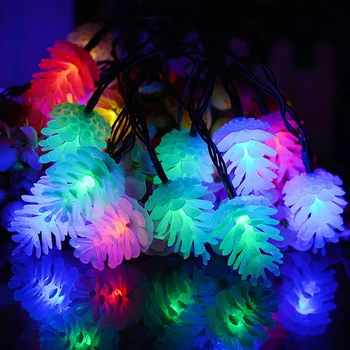 4M 20leds Farverige Fyrrekoglen LED String Lys Vandtæt Pine Cone julelys Guirlander til Ferie, Fest, Bryllup Dekoration