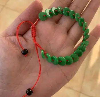 Naturlige Kinesiske Grønne Jade Perler Sikkerhed Spænde Armbånd Charme Smykker DIY Tilbehør Amulet Gaver Kvinder Justerbart Armbånd