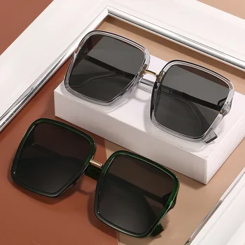 SÅ&EI Mode Overdimensionerede Pladsen Kvinder Vintage Solbriller Brand Designer Gradient Brillerne Mænd Tendenser Sol Briller Nuancer UV400