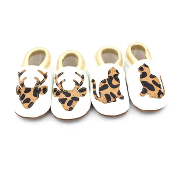 Baby Sko Leopard Rådyr i Ægte Læder af Høj Kvalitet Nyfødte Baby Mokkasiner Første Walker Spædbarn Barn afslappet Boot For 0-24M