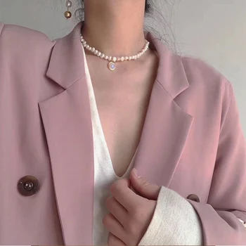 MENGJIQIAO Japan Baroco style Vintage ferskvandsperle Choker Halskæde Til Kvinder, Piger Elegante Opal Collares Smykker Kolye Gaver