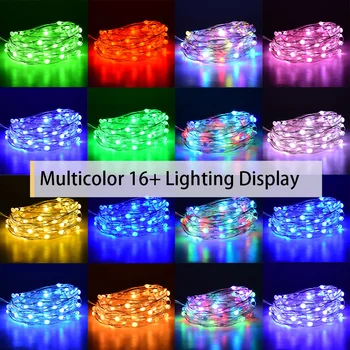 3-20M 30-200LEDs Smart RGBW Farverige Christmas Fe String Light12 Belysning Modes USB-Fjernbetjening LED kobbertråd Lys