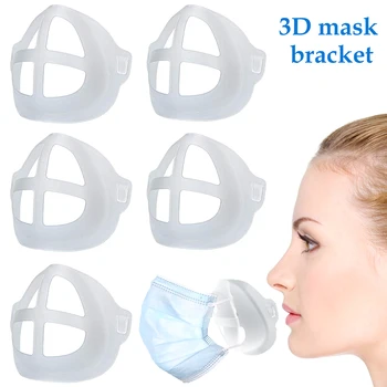 5pcs 3D Munden Maske Støtte Beslag Vejrtrækning Hjælpe Maske Indre Pude Beslag fødevaregodkendt Silikone Maske Holder Åndbar Ventil