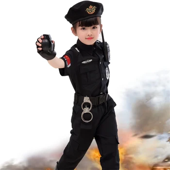 2020 Børn Halloween Politimand Kostumer Part, Kids Karneval Politi Uniform 110-160 cm Drenge Hær Politifolk Cosplay Tøj Sæt