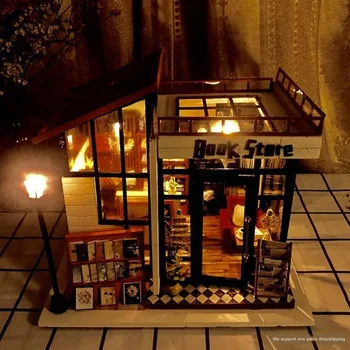 DIY Dukkehus i Træ Huse Miniatures for dukker, dukkehus Møbler Kit dukke huse Legetøj til Børn Gave Sosa Drivhus