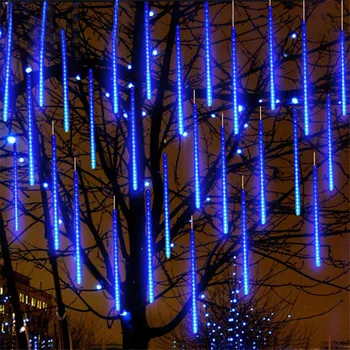Led Christmas Light Bruser Meteor Regn Lys 8 Rør 384LED Faldende Sne Fe String Garland Holiday Party Xmas Tree Decor