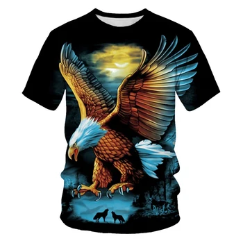 Soaring eagle 3d-print mænds og kvinders t-shirt i blødt materiale shirt casual løs t-shirt, sport mænds streetwear