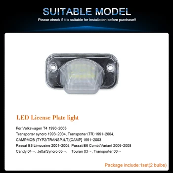 LED CANBUS Bil Nummerplade Lampe Lyser For VW Transporter T4 syncro TR CAMPMOB (TYP2/TRANSP./LT)[CAMP] AUTO Antal Lampe @12V