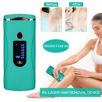 999999 Flash IPL Laser Hair Removal Instrument Smertefri Permanent Elektrisk Epilator 9 Justerbar Intensitet Niveauer Hair Remover