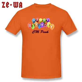 T-shirt CM Punk Elsker T-Shirt Mænd Fødselsdag Gave Tshirt 3D tillykke med Fødselsdagen Balloner Udskrive Tøj Voksen Sorte Tees Bomuld Toppe