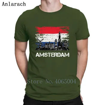 Amsterdam T-Shirt Interessant Normal Foråret Casual S-XXXL Mønster Skabe Bomuld Skjorte