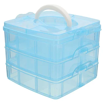 18Slots smykkeskrin Opbevaring Plast Håndværk Opbevaring BoxStackable Smykker Af Container Klar Plast 3 Lag