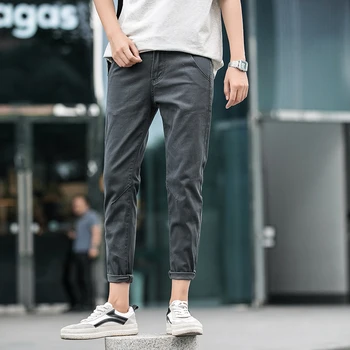 2020 mænds bomuld elastisk casual bukser mænd solid farve Ankel-Længde Bukser af høj kvalitet, business bukser mandlige fire sæsoner bukser