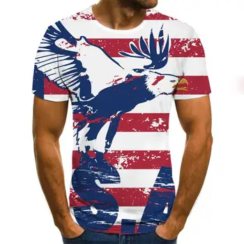 2020 nye sommer kortærmet T-shirt 3D flag udskrivning rund hals casual t-shirt T-shirts til mænd
