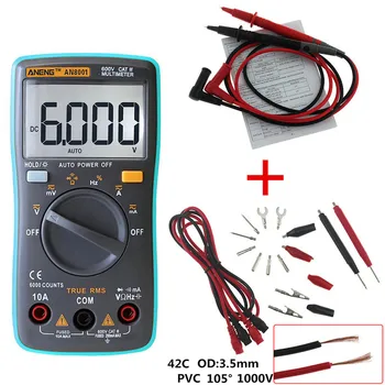 Elektronisk Test AN8001 AN8002 Digital Multimeter Baggrundslys ACDC Amperemeter Voltmeter Ohm Frekvens Counter Power Meter Spænding Test