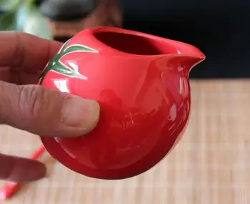 Tomat form keramisk kop mælk kop te flower pot restaurant egnet søde potteplanter desktop grøn flower pot mikrobølgeovn service