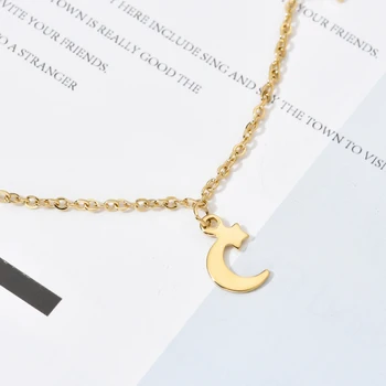 ZMZY Boheme Halskæder til Kvinder Vintage Star Moon Halskæde Geometriske Collier Collares Kæde i Rustfrit Stål Smykker