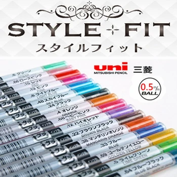 8stk Uni Stil Passer Gel Multi Pen Refill - 0,5 mm-16 Farver 8stk/masse Sort/Blå/Guld/Pink Skrive Forsyninger UMR-109-05