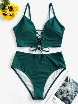 Print Svømning, der Passer til Kvinder Solid Høj Talje Bikini Plus Size Kvinder Sexet badetøj, Mode Brasiliansk Bikini